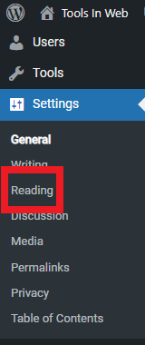 Read Section In Wordpress Settings